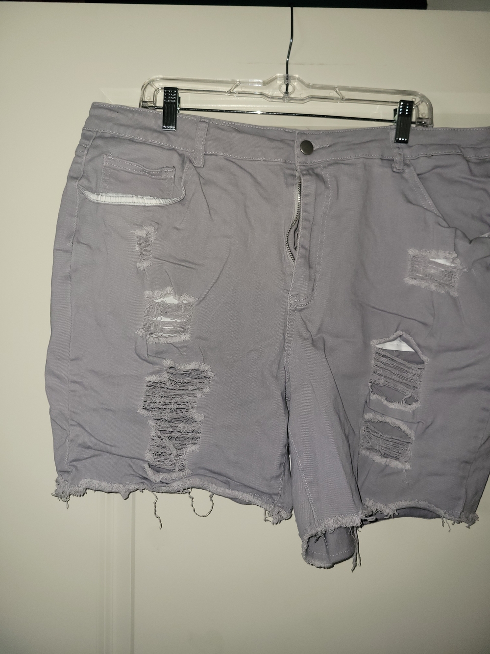 SHEIN Lilac Distressed Denim Shorts